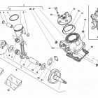 CR, WR, WR U.S.A. 125 Cylinder head, cylinder, piston, crankshaft
