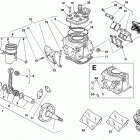 WR 250, WR 250 U.S.A. Cylinder head, cylinder, piston, crankshaft