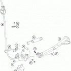 390 DUKE WHITE CHASSIS Центральная стояночная подножка