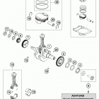 RC 390 WHITE ENGINE Коленвал и поршень