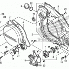 CRF250R Правая крышка двигателя и водяная помпа