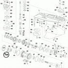 225 E225DCXINS Gearcase, m2-type, counter rotation
