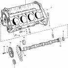 5.7LX (4 BBL)    GM 350 V-8 1997 0K001527 THRU 0K999999 Cylinder block and camshaft(350 c.i.d. flat lifter...