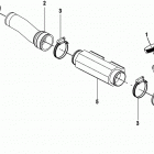 2.0L ES 130 70002130 THRU 70015639 Cooling hoses and cooler, inboard