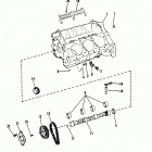 175  (2 BBL.)    GM 262 V-6  1987 0B527955 THRU 0B773242 Cylinder block and camshaft