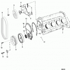 502 MAG. MPI (GEN VI)       GM 502 V-8 1996 0F802600 THRU 0K999999 Water pump and front cover