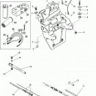 BRAVO XZ ONE 0L914990 THRU 0M999999 Transom plate and shift cable