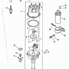 4.3LX  (GEN II) (4 BBL.)    GM 262 V-6 1992-1993 0D714370 THRU 0F001219 Distributor and ignition components