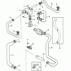 5.7L BRAVO EFI (TBI)   GM 350 V-8 1995 0F225560 THRU 0F752399 Thermostat housing (standard cooling)