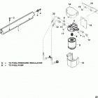 502 MAG. MPI BRAVO (GEN VI) GM 502 V-8 0L085433 THRU 0M024999 Fuel filter and rail