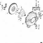 4.3L CARB ALPHA/BRAVO 0M615000 THRU 0W300012 Flywheel, coupler and flywheel housing