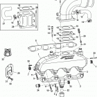 496 MAG (Base Model) 0M025000 THRU 0M687082 Exhaust manifold(w  /   water rail), elbow, and ri...