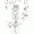175  (2 BBL.)    GM 262 V-6  1987 0B527955 THRU 0B773242 Distributor and ignition components