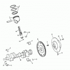 350 MAG. BRAVO MPI   GM 350 V-8 1995 0F415189 THRU 0F601999 Crankshaft, pistons and conn. rods