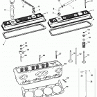 5.0L MPI ALPHA/BRAVO 0M300000 THRU 0M599999 Cylinder head and rocker cover