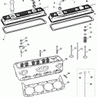 350 MAG MPI ALPHA/BRAVO 0M600000 THRU 0W059999 Cylinder head and rocker cover