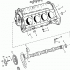 350 MAG. BRAVO MPI(GEN+)    GM 350 V-8 1996 0F602000 THRU 0K001500 Cylinder block and camshaft