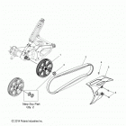 T15AAS/AAP SLINGSHOT ALL OPTIONS Drive train, driven sprocket, belt and guard