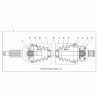 Z15VDE99FV RZR XP 1000 INTL Drive train, rear half shaft