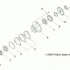 R14VA17AA/AF RZR 170 Drive train, gear shaft output