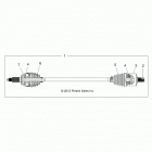 Z15VDE99FV RZR XP 1000 INTL Drive train, front half shaft