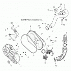 Z17VBE99AR/AL RZR 1000 60 INCH PS Drive train, clutch cover and ducting