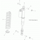 R13VE76AD/AI/AW/7EAS/EAT RZR S 800 EFI Suspension, front shock mounting