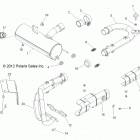 R13VE76AD/AI/AW/7EAS/EAT RZR S 800 EFI Engine, exhaust system