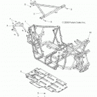 R11VM76FX RZR  S EPS INTL Chassis, main frame and skid plate