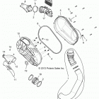 Z146T1EAM/EAW RZR XP 4 1000/PS Drive train, clutch cover and ducting