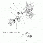 R12JT87AB/AD/AS/AW/9EAW RZR XP 900 EFI Engine, starter and drive
