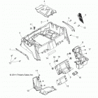 R12VH57AD RZR 570 EFI Body, rear rack and fenders