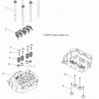 R10XH76AA RZR 4 800 EFI Engine, cylinder head and valves