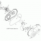 R10XH76AA RZR 4 800 EFI Drive train, clutch cover and ducting