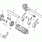 TRX700XX Gear shift drum - gear shift fork