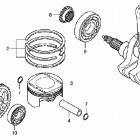 TRX700XX Коленвал,поршни