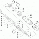 M 6000 SE ES 153 GREEN Задняя  подвеска, передний амортизатор