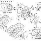 ATV 500 RED Clutch  /  drive belt  /  magneto cover assembly