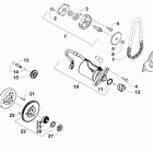 ATV ALTERRA 90 RED Starter motor and oil pump assembly