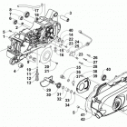 ATV ALTERRA 90 RED Left crankcase and cover assembly