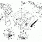 ALTERRA TRV 700 XT EPS RED Rear rack, body panel, footwell, and taillight ass...