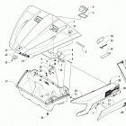 HDX 700 CREW XT RED Hood  /  front storage and side panel assembly