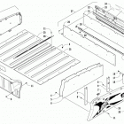 700 HDX XT RED Cargo box and tailgate assembly