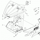 HDX 500 XT BLACK Hood  /  front storage and side panel assembly