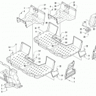 HDX 700 CREW XT RED Console and floor panel assembly