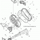 R17RV_99 RANGER CREW 1000XP PS ALL OPTIONS Drive train, clutch cover