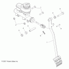 R08RB50AA RANGER 500 2X4 Brakes, pedal and master cylinder mounting