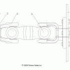 R09HH50AG/AR RANGER 4X4 500 EFI Drive train, rear prop shaft