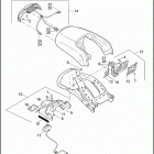 VRSCF 1HPH V-ROD MUSCLE (2014) TAIL LAMP, TURN SIGNALS REAR, & LICENSE PLATE BRAC...