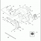 FLSTC 1BW5 HERITAGE SOFTAIL CLASSIC (2015) FENDERS & SUPPORTS, REAR - FLSTC